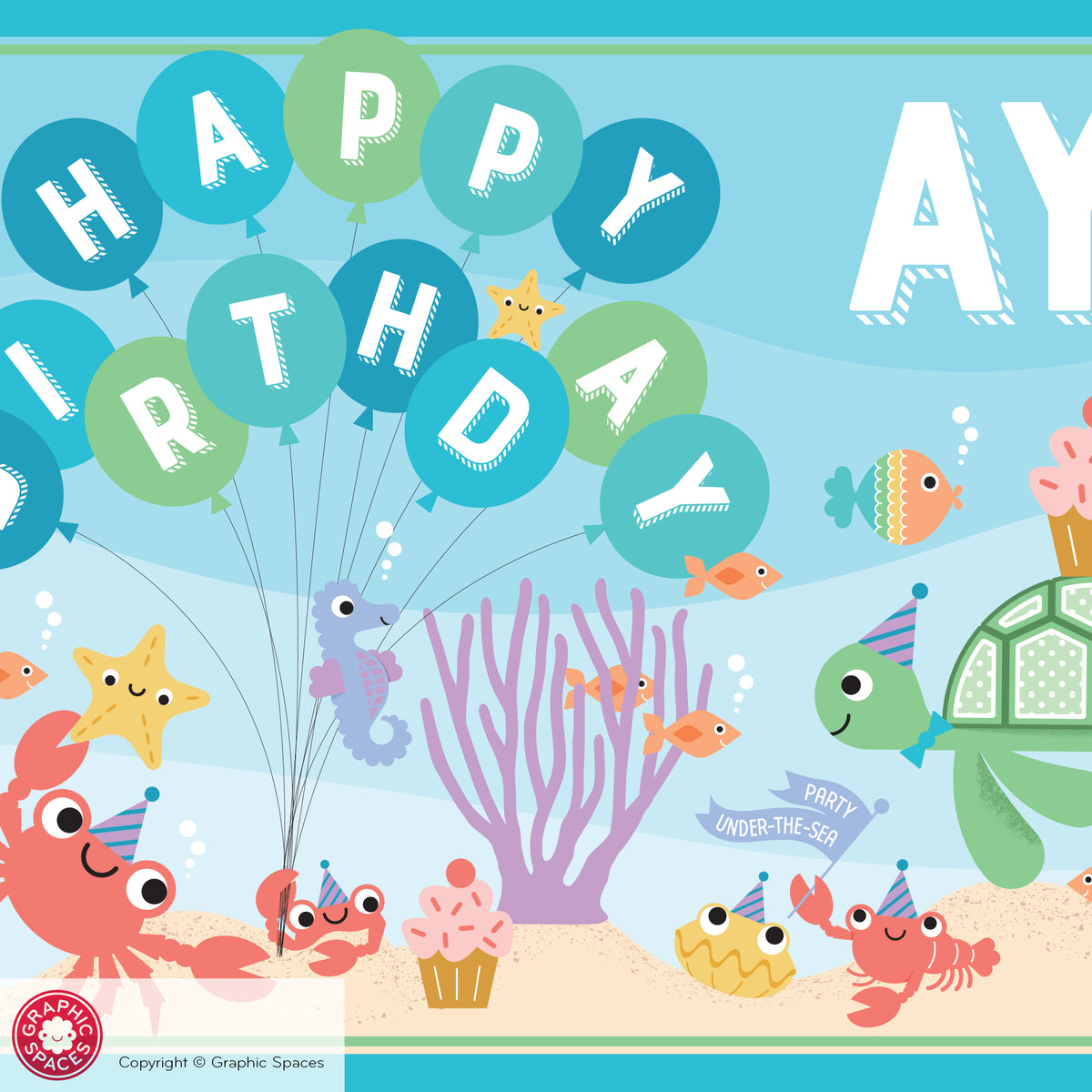 Under-the-Sea Birthday Party Banner, Personalized