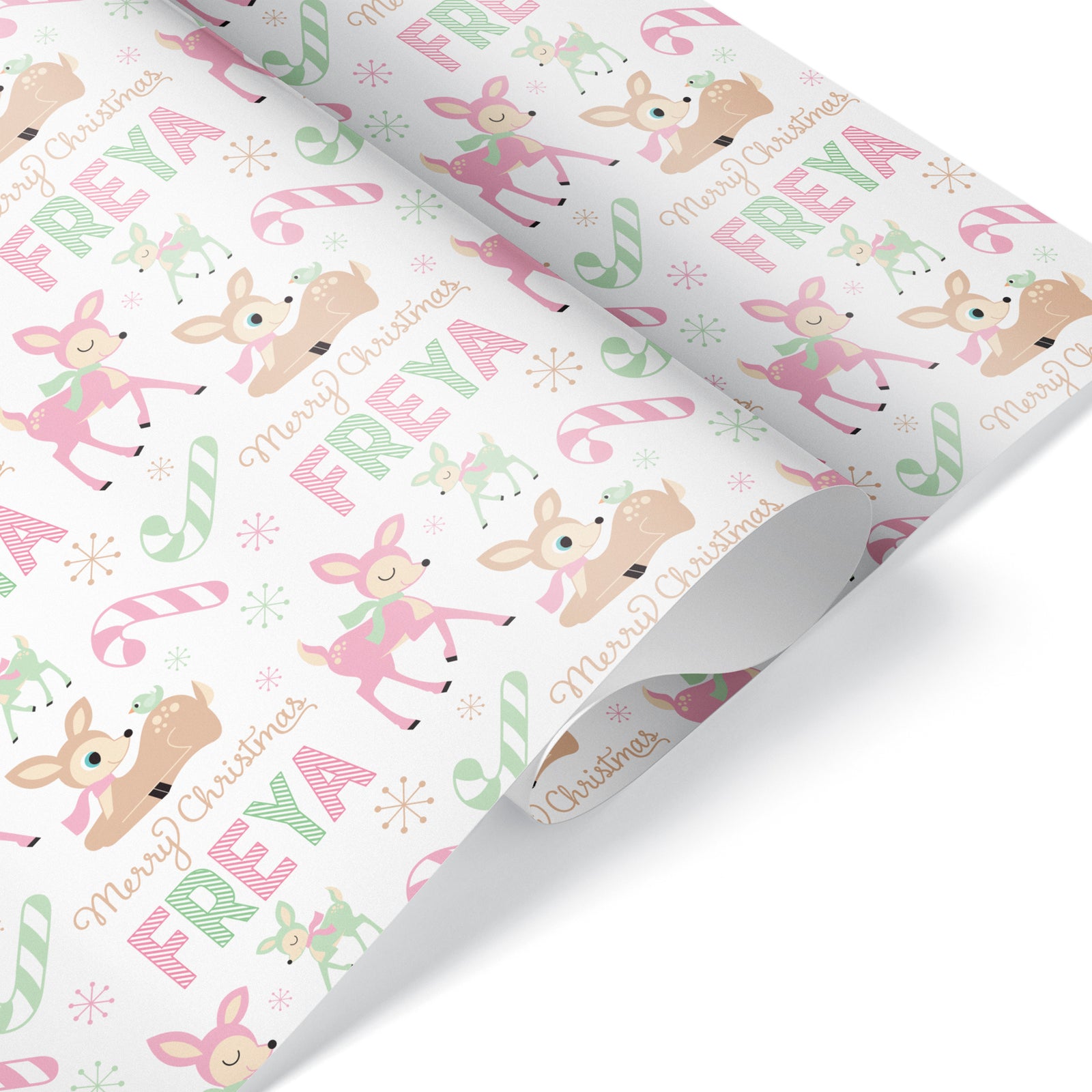 Kids Wrapping Paper - Pastel Deer (Personalized) - Graphic Spaces