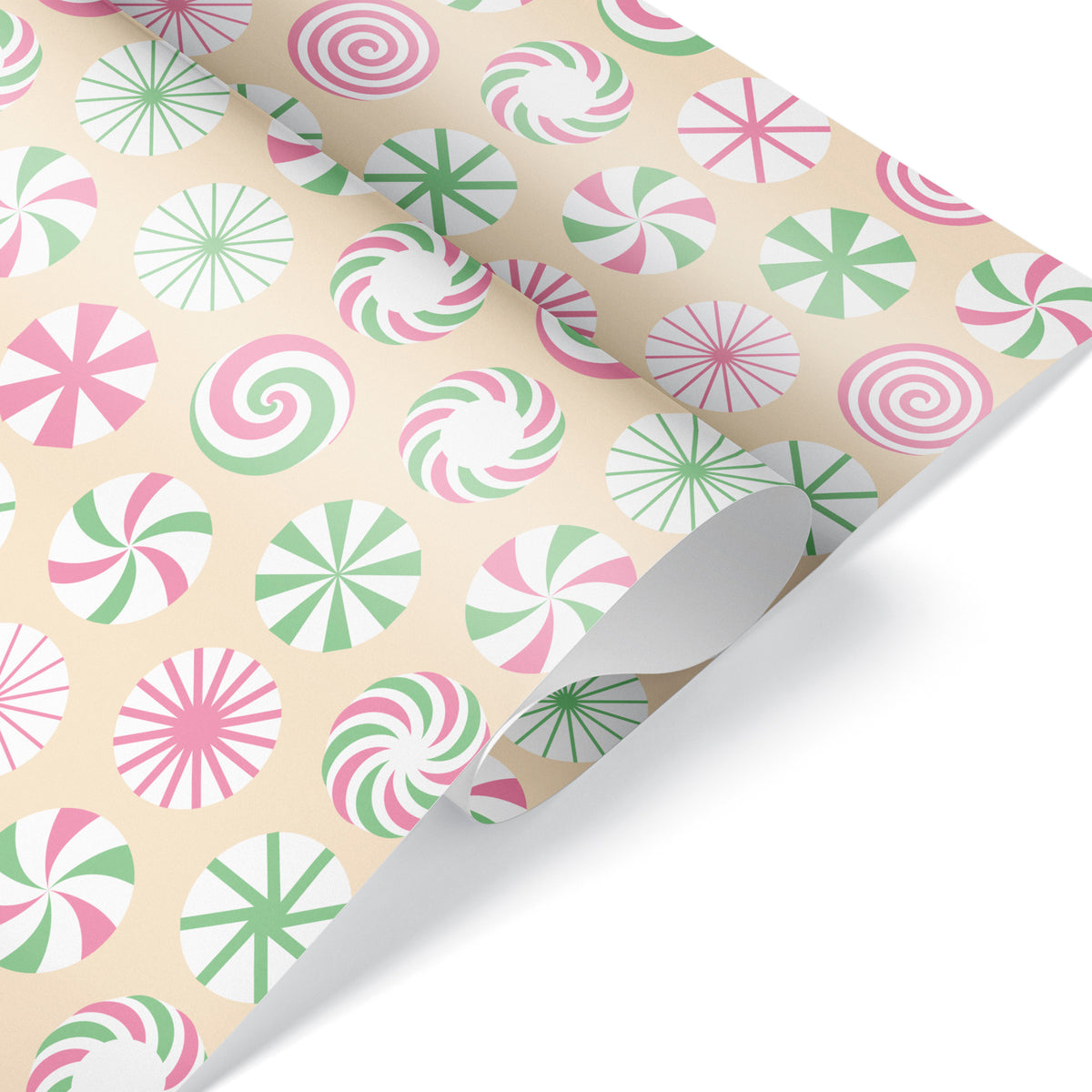 Peppermint Candy Christmas Wrapping Paper - PASTEL