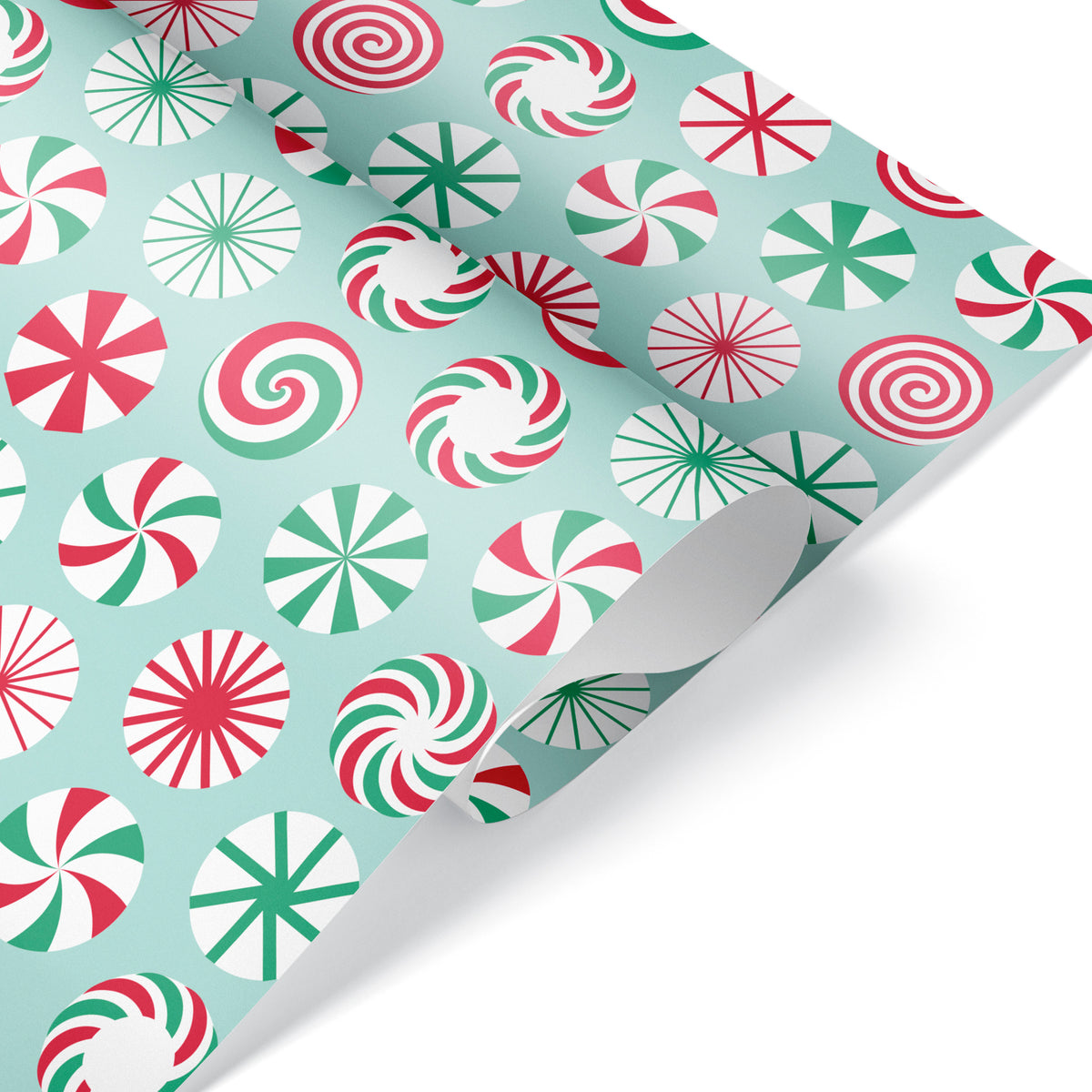 Peppermint Candy Christmas Wrapping Paper - RED/GREEN
