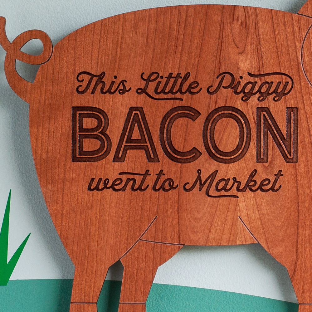 Pig Wooden Wall Sign &quot;Bacon&quot;