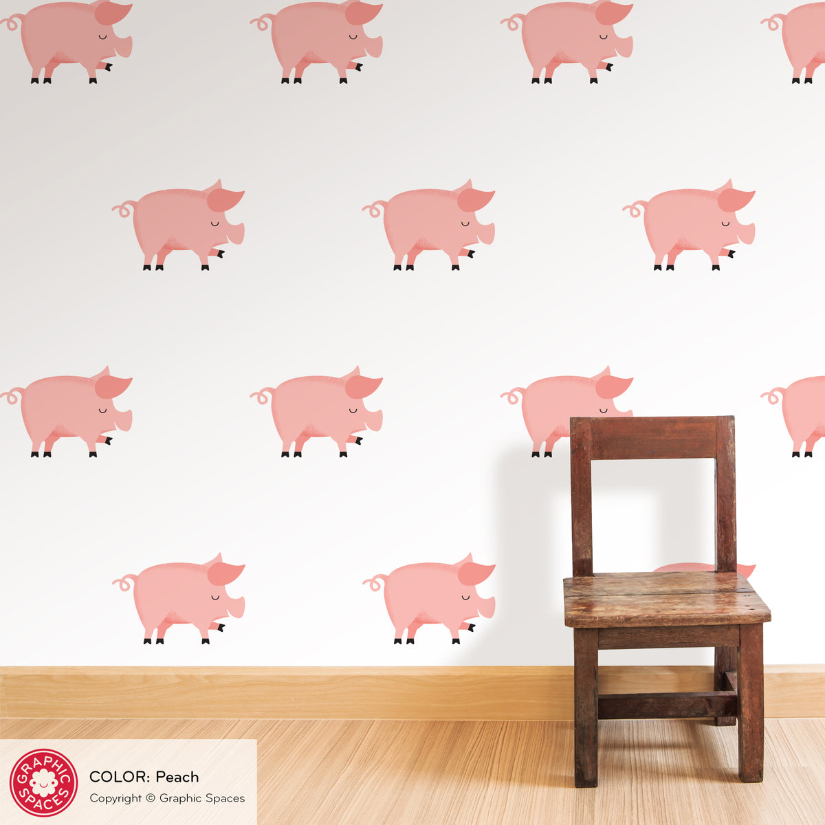Pig Scatter Fabric Wall Decals - Pack of 18