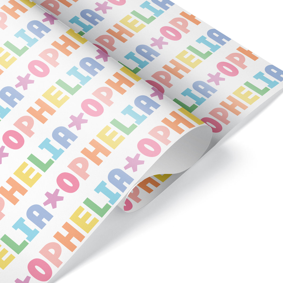 Pastel Rainbow Name Personalized Wrapping Paper