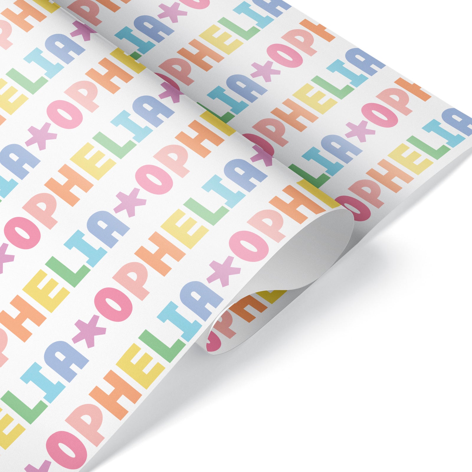 Wrapping Paper - Rainbow Block Name (Personalized) - Graphic Spaces