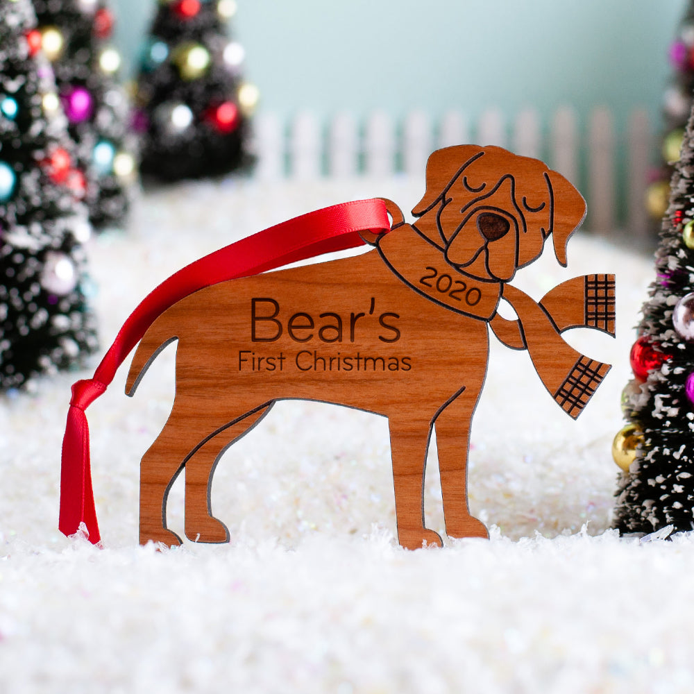 Rottweiler Wooden Christmas Ornament - Personalized