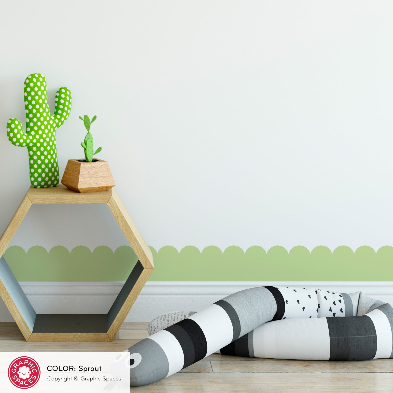 Wall Decal - Scalloped Room Border (4"H Small) - Graphic Spaces