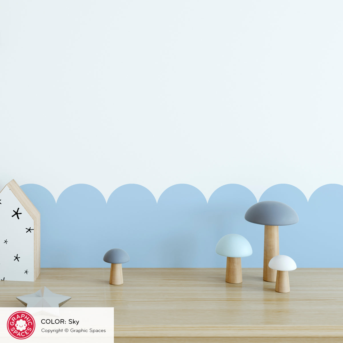 Wall Decal - Scalloped Room Border (4&quot;H Small)
