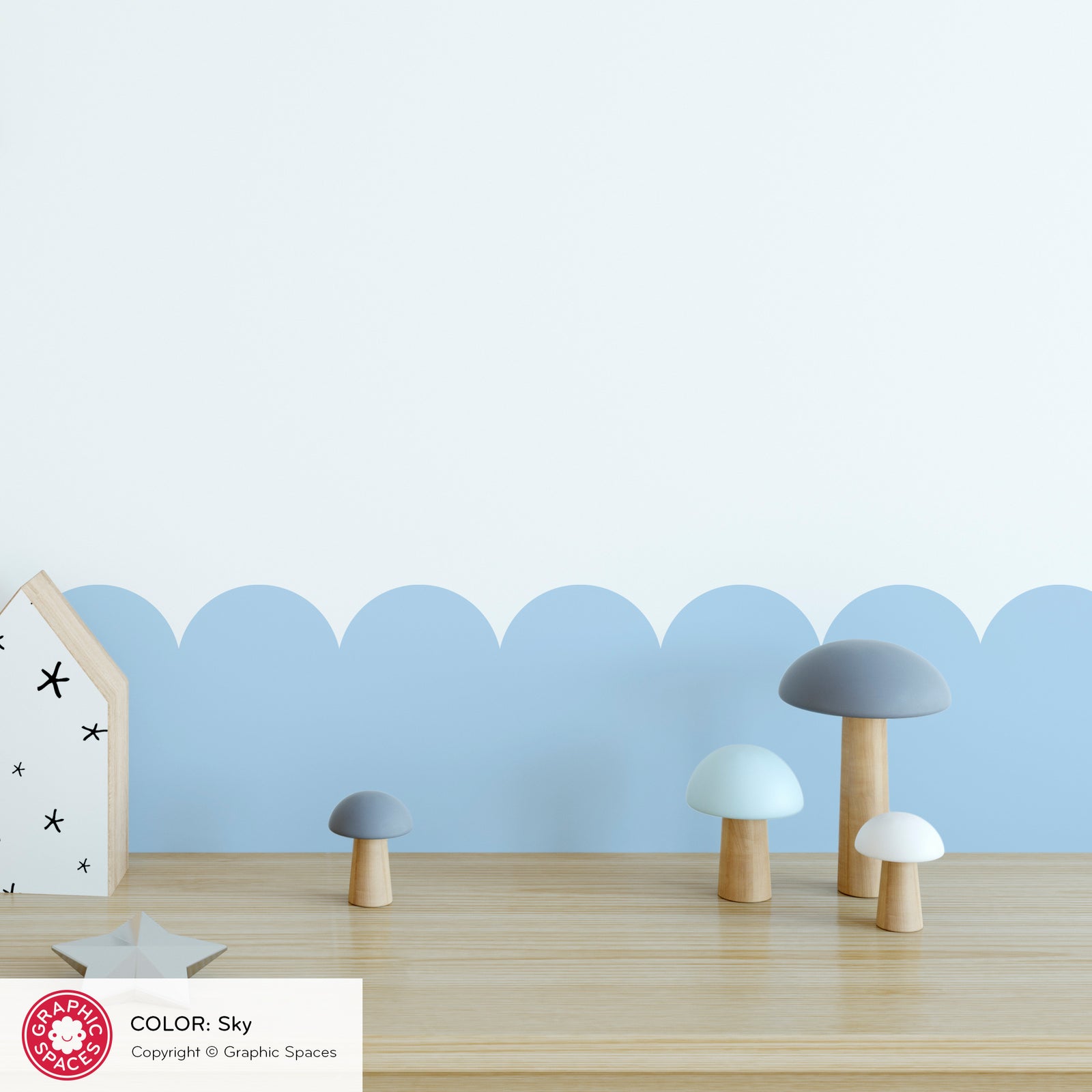 Wall Decal - Scalloped Room Border (4"H Small) - Graphic Spaces