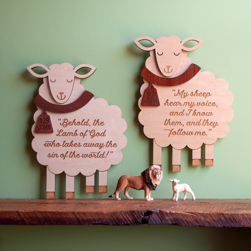 Sheep Christian Scripture Wooden Wall Sign: John 10:27