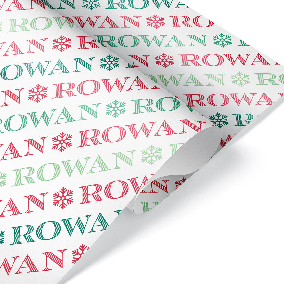 Christmas Snowflake Personalized Name Wrapping Paper - CLASSIC