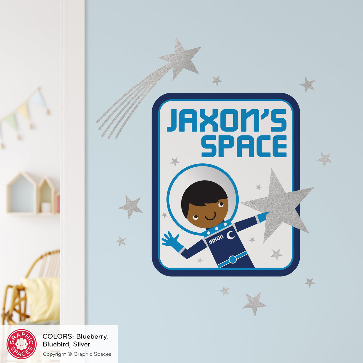 Astronaut Boy Door Sign Fabric Wall Decal