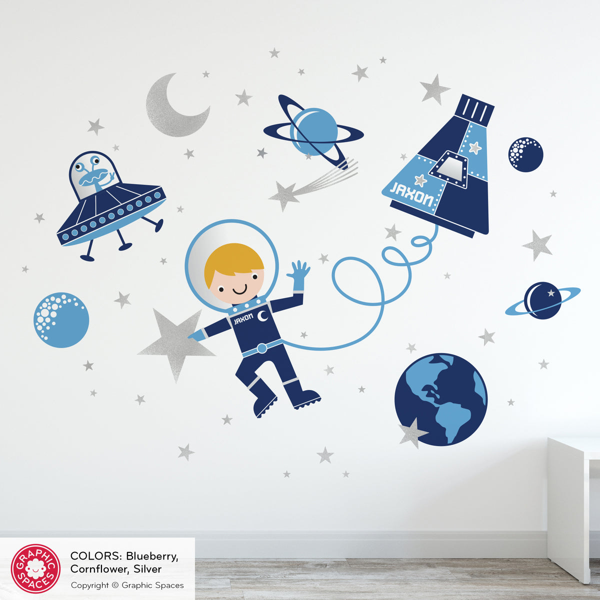 Astronaut Boy Space Walk Peel-and-Stick Wall Decal