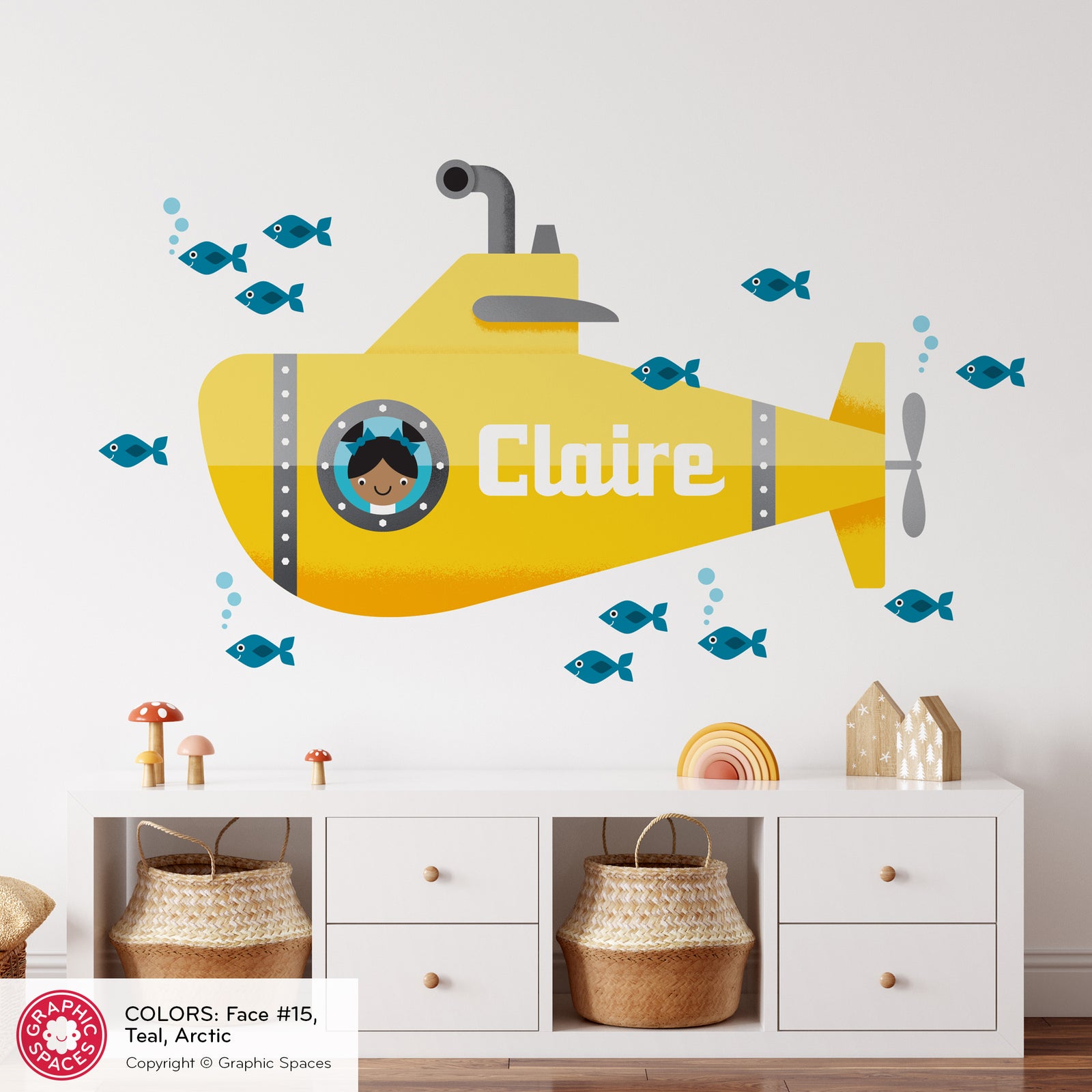 Girl Wall Decal - Submarine (Personalized, Girl) - Graphic Spaces