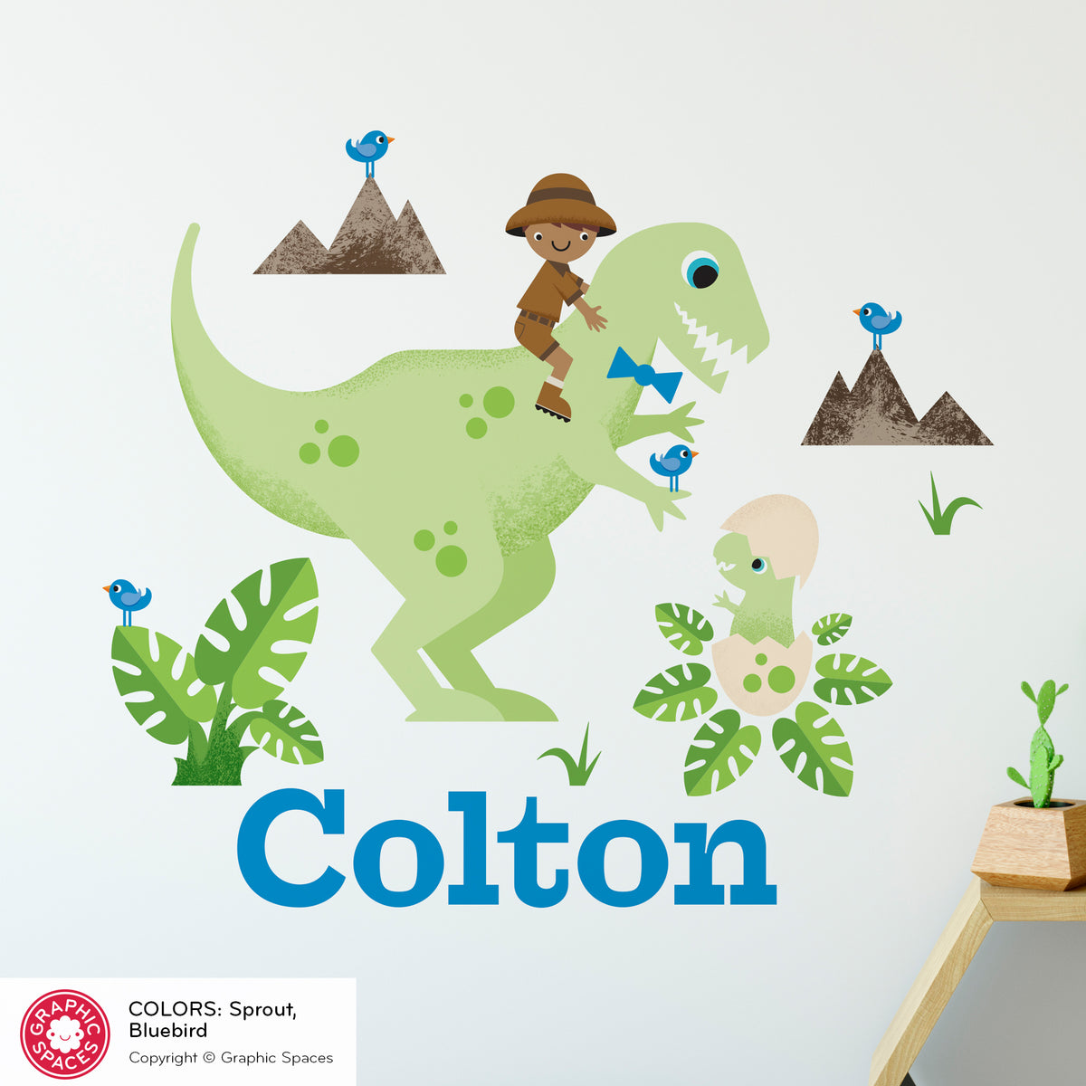 T-Rex Boy Dinosaur Fabric Wall Decal