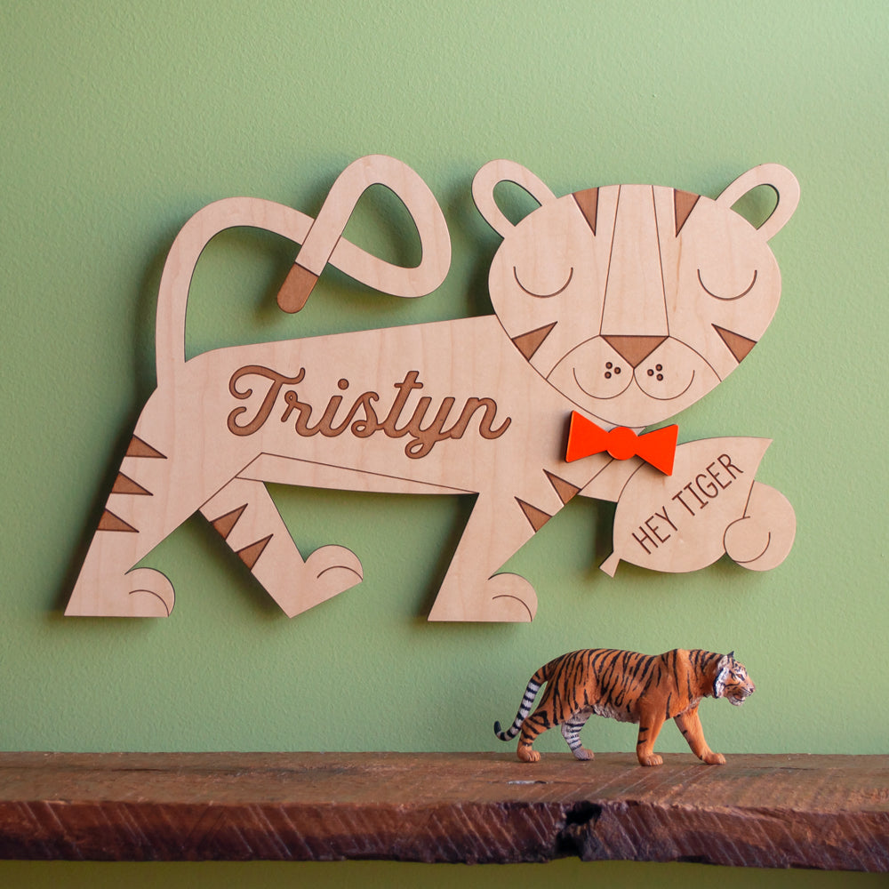Tiger Wooden Room Sign