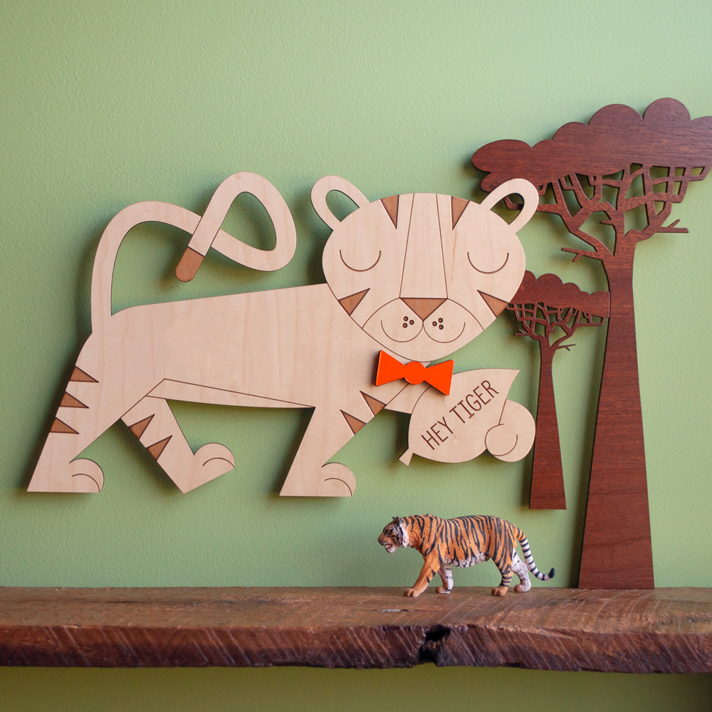 Tiger Wooden Room Sign