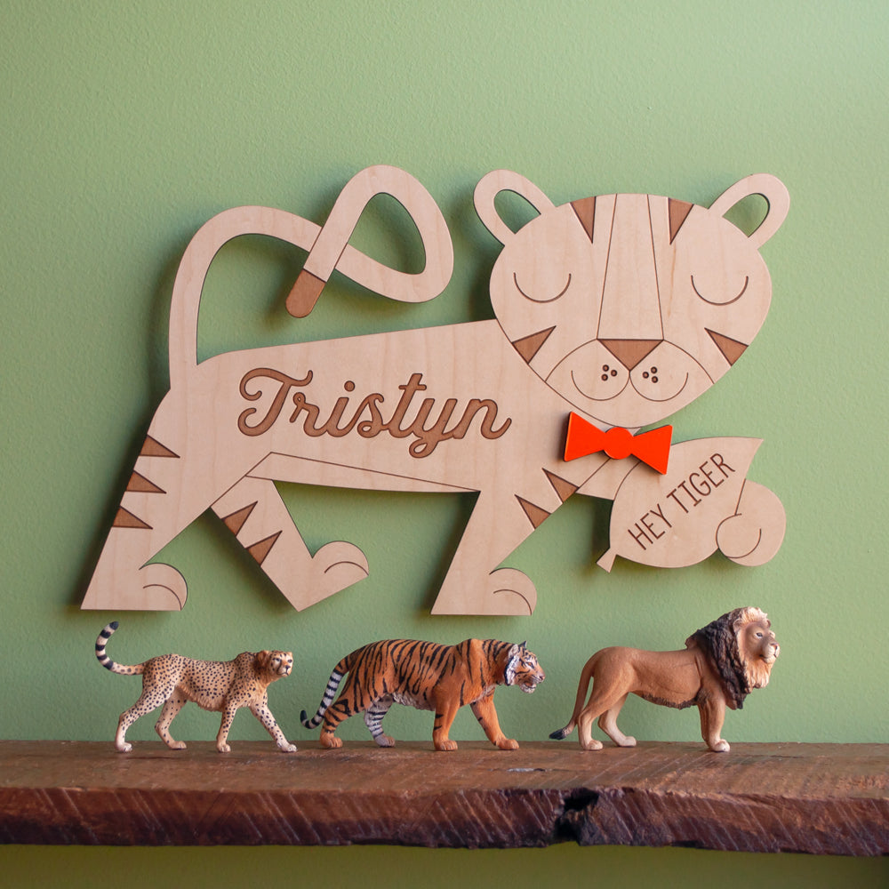 Tiger Wooden Room Sign