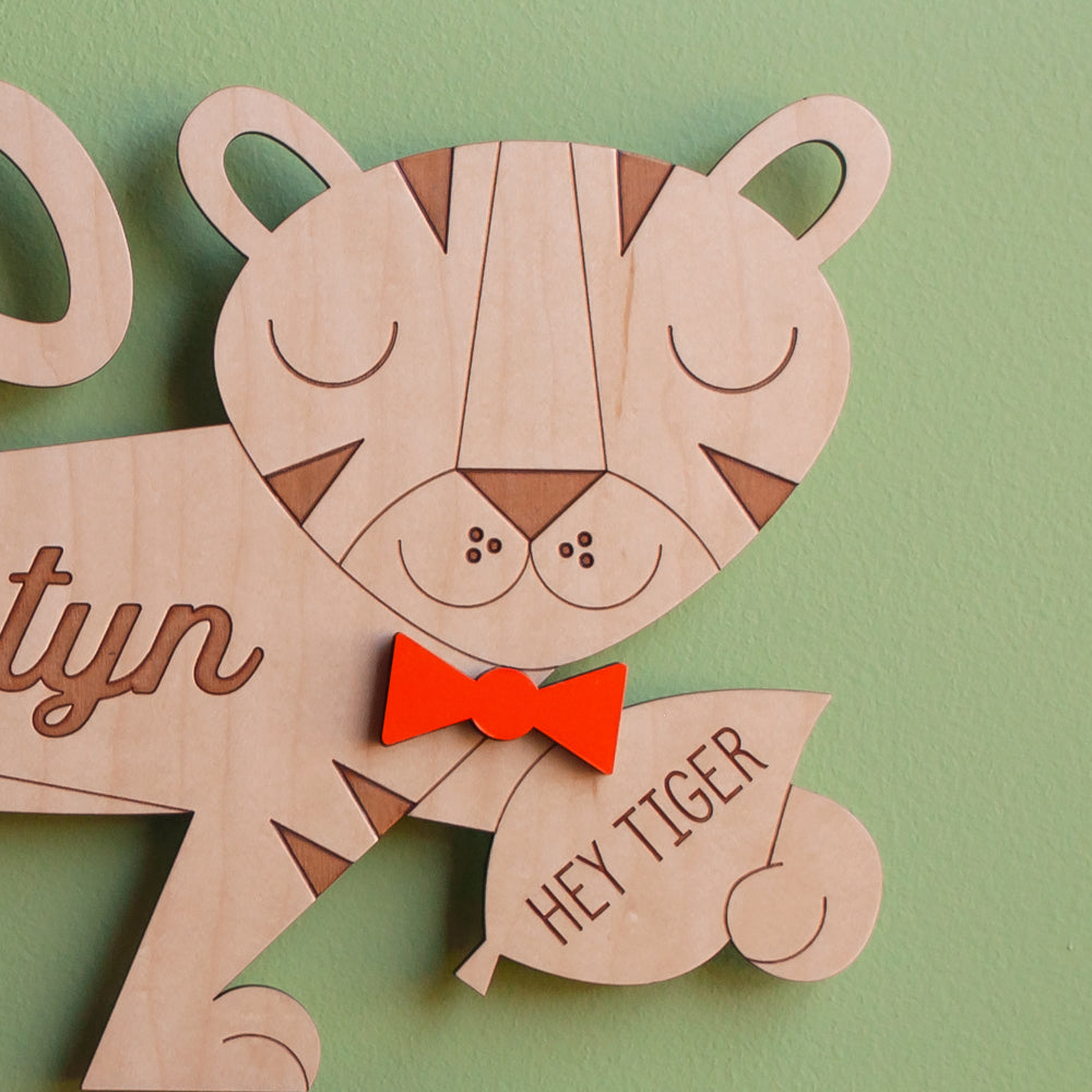 Tiger Wooden Room Sign