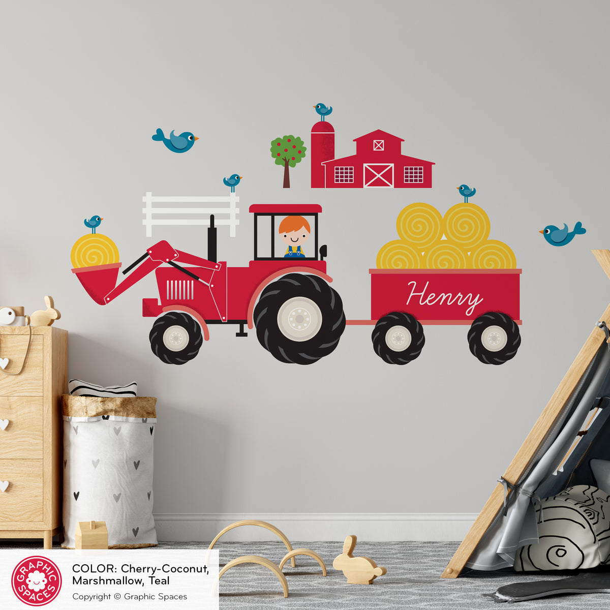 Wall Decal - Tractor (Personalized, Boy)
