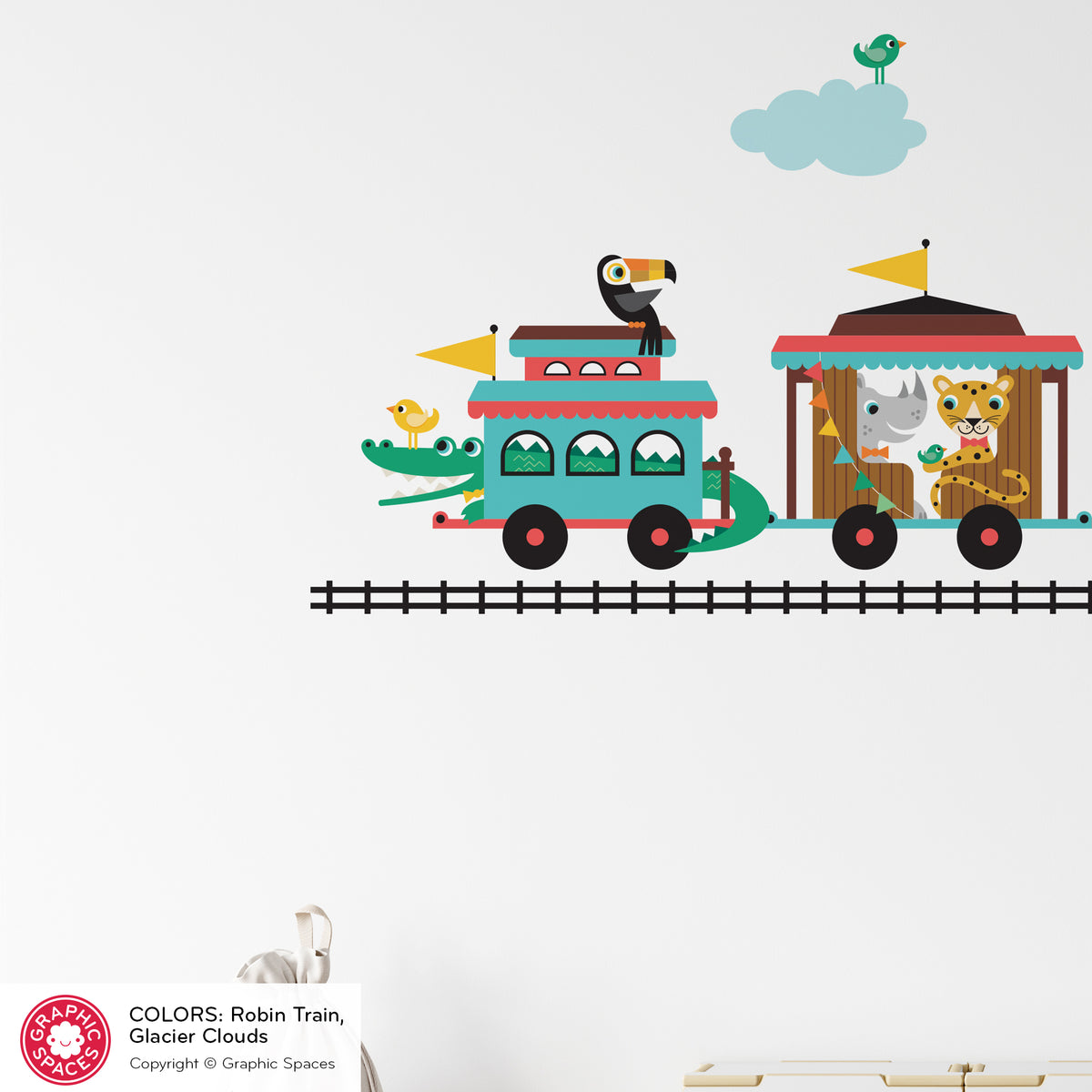 Wall Decal - Safari Animal Train (Personalized, Boy)