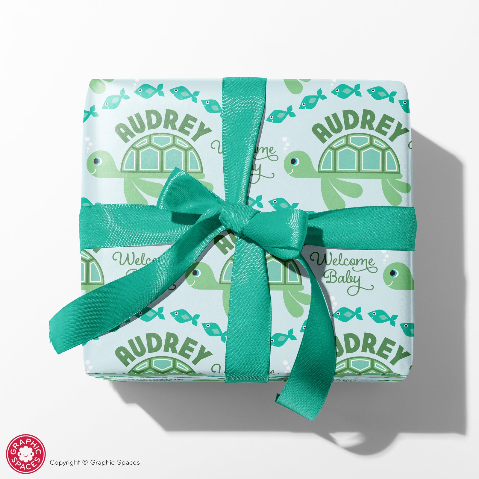 Baby Wrapping Paper - Sea Turtle Baby Shower (Personalized) - Graphic Spaces