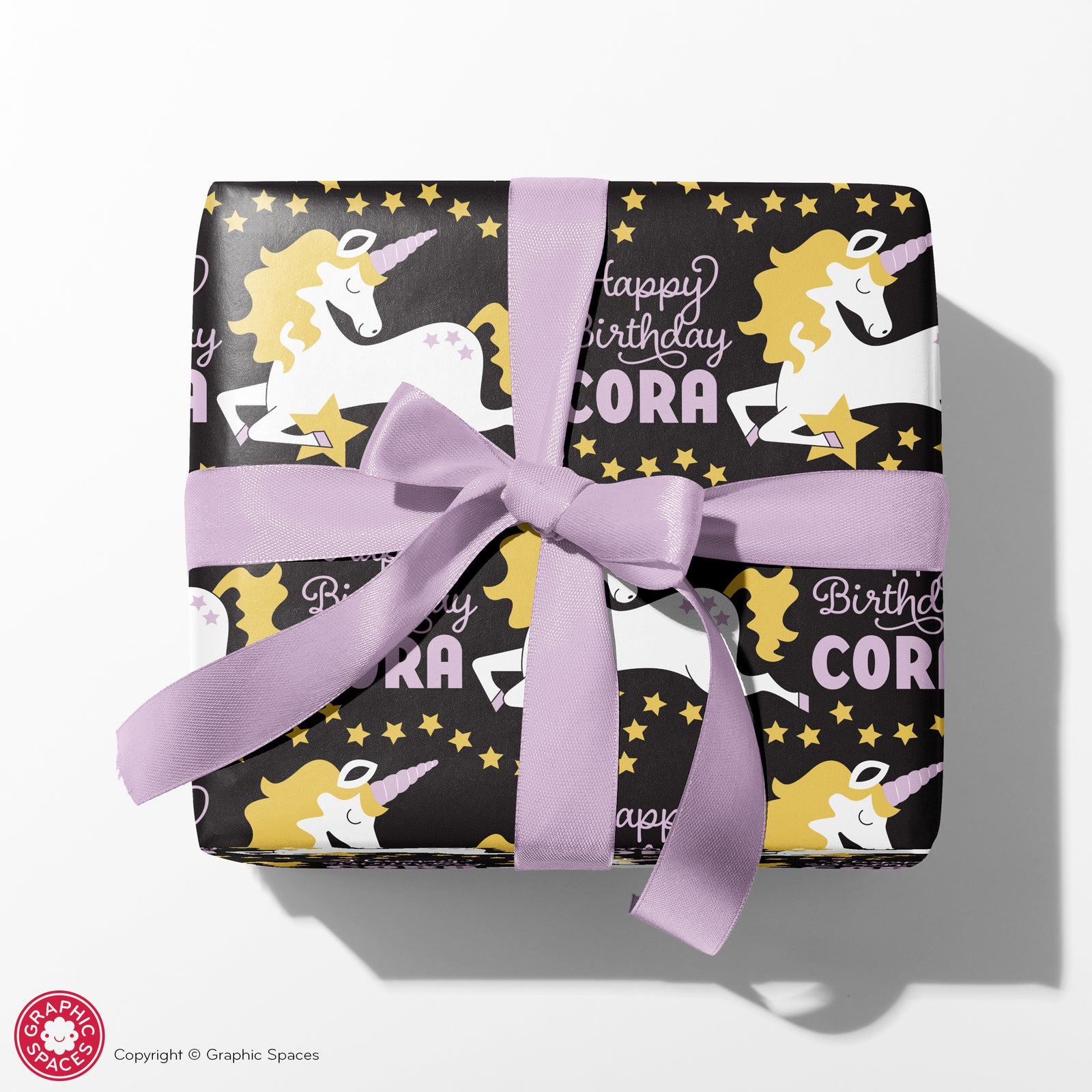 Kids Wrapping Paper - Unicorn Birthday (Personalized) - Graphic Spaces