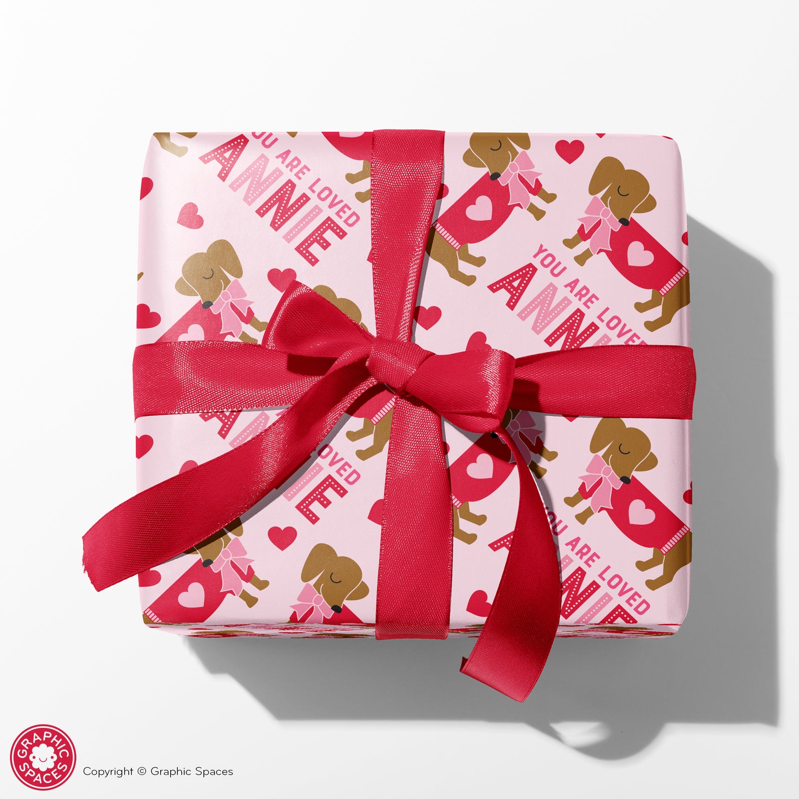 Wrapping Paper - Dog Valentine (Personalized) - Graphic Spaces