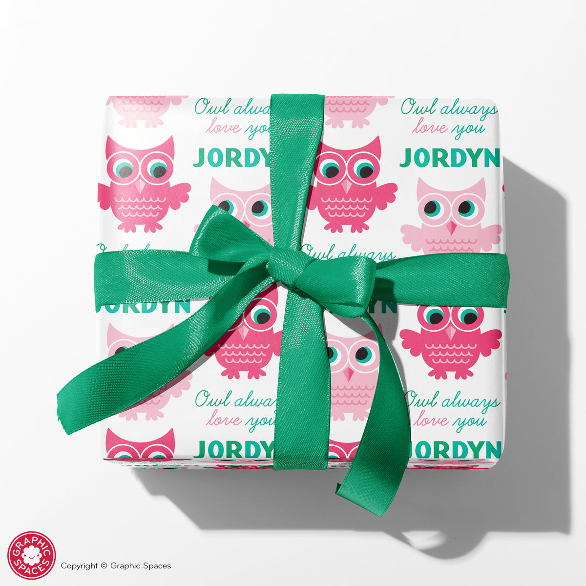 Owl Valentine Personalized Wrapping Paper