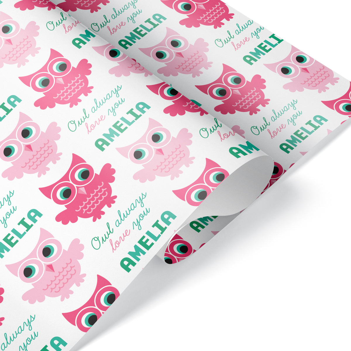 Owl Valentine Personalized Wrapping Paper