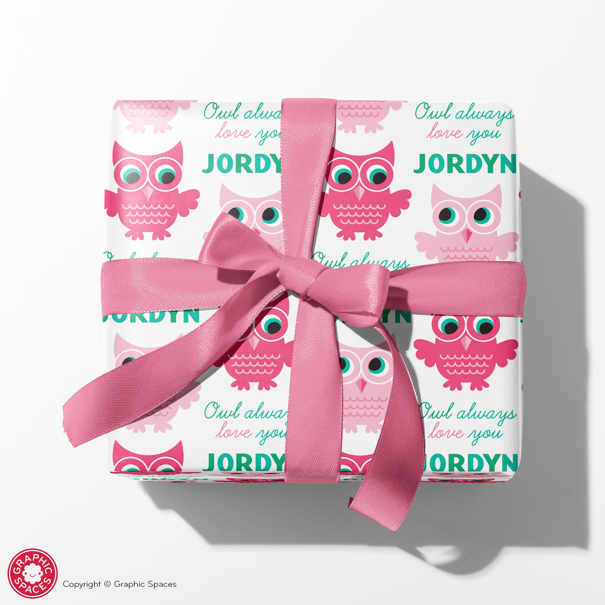 Owl Valentine Personalized Wrapping Paper