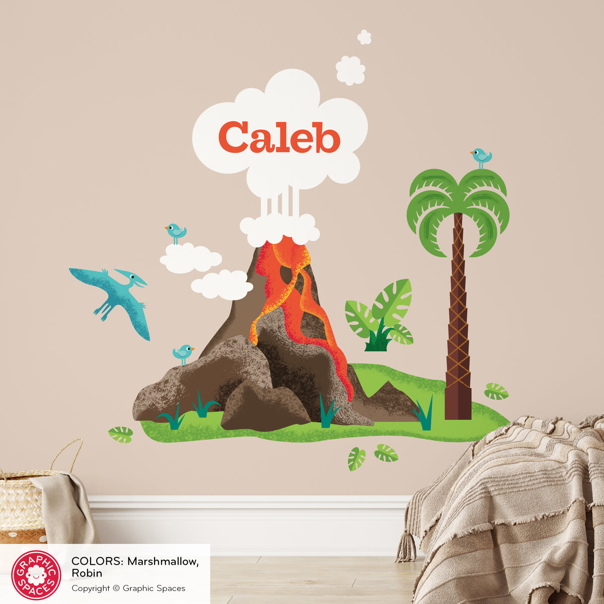 Wall Decal - Volcano (Personalized)