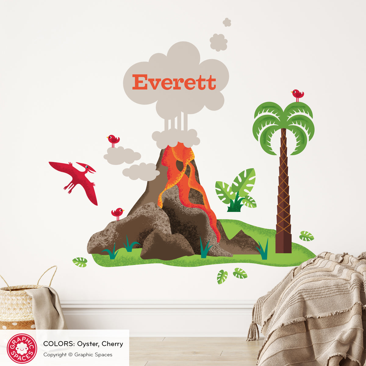 Wall Decal - Volcano (Personalized)