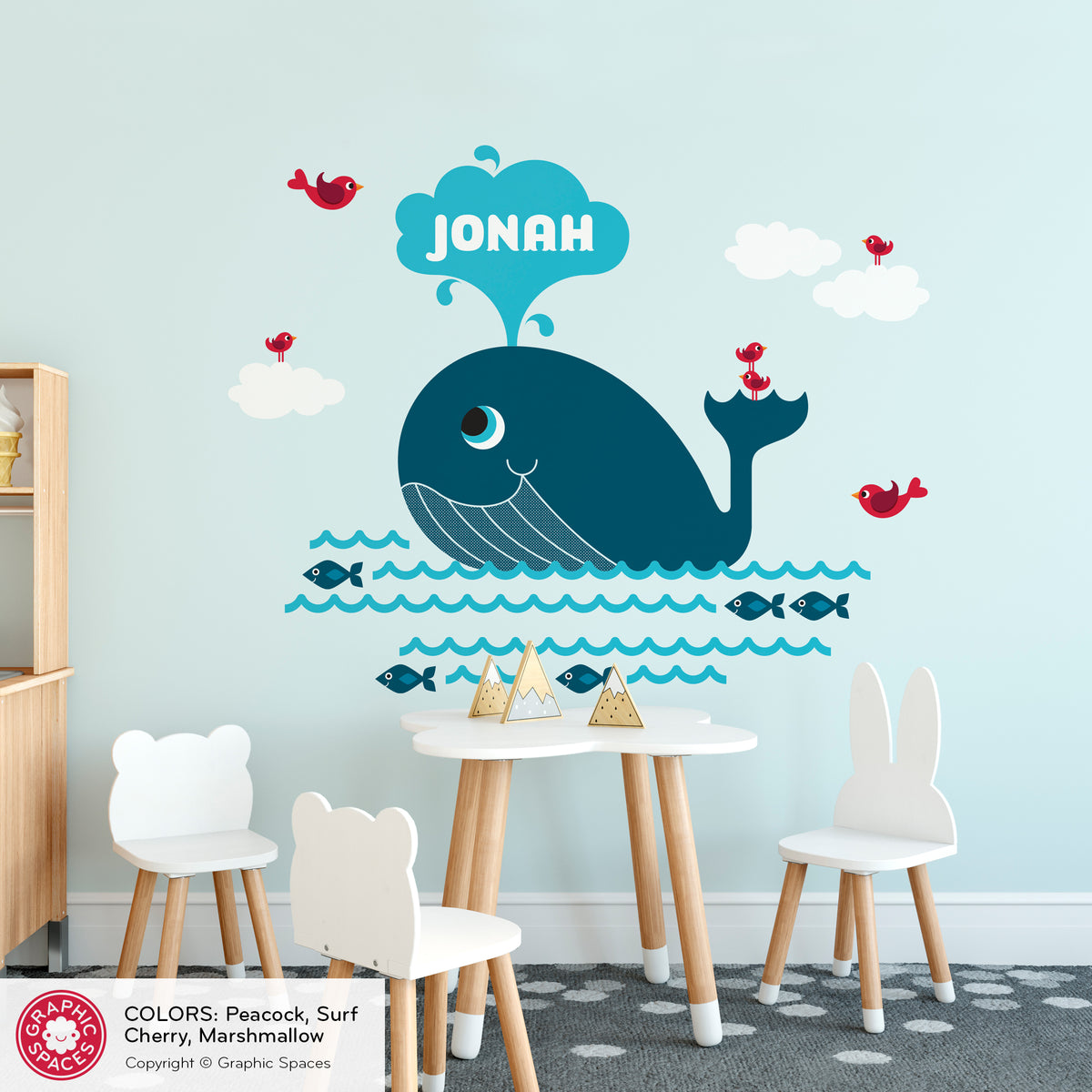 Whale Fabric Wall Decal
