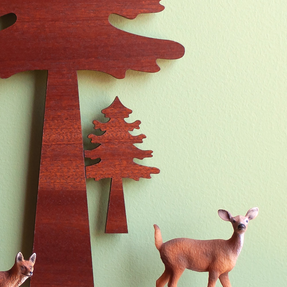 Woodland Pine Tree Wooden Wall Hanging