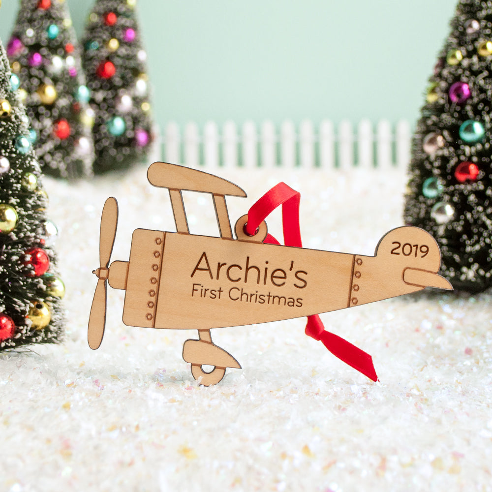 airplane christmas ornament personalized