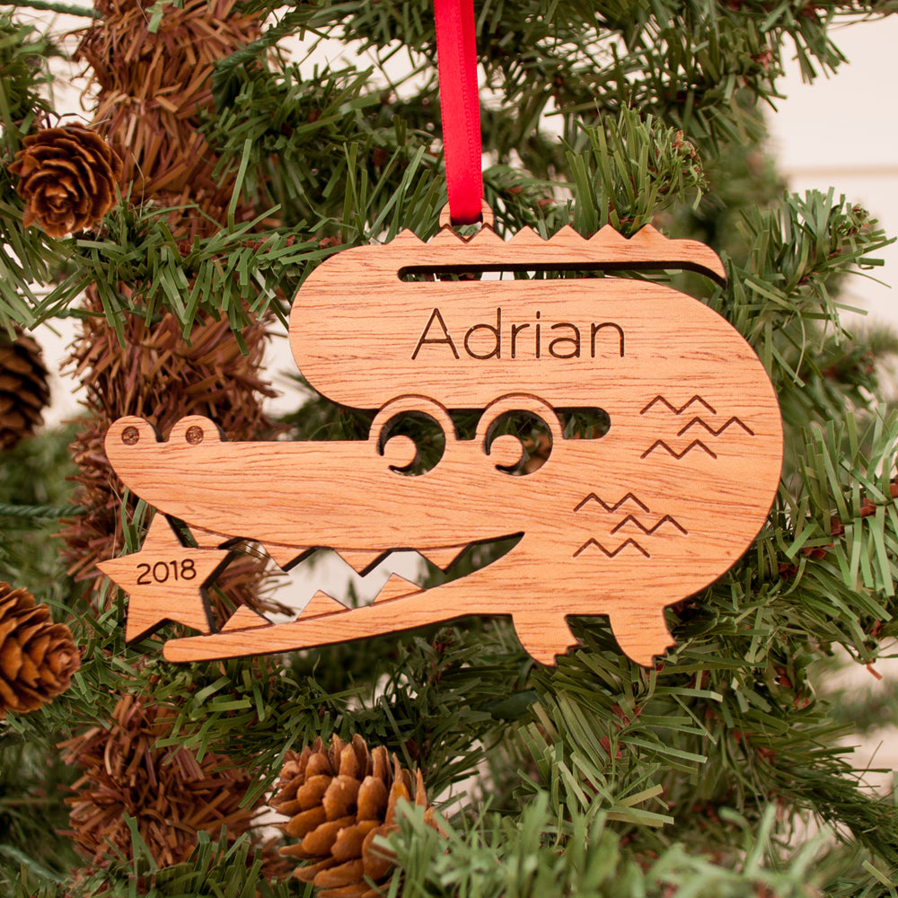 alligator christmas ornament personalized