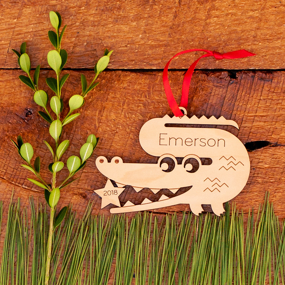 alligator christmas ornament personalized