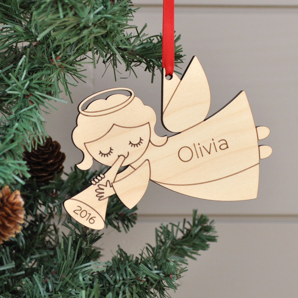 angel christmas ornament personalized