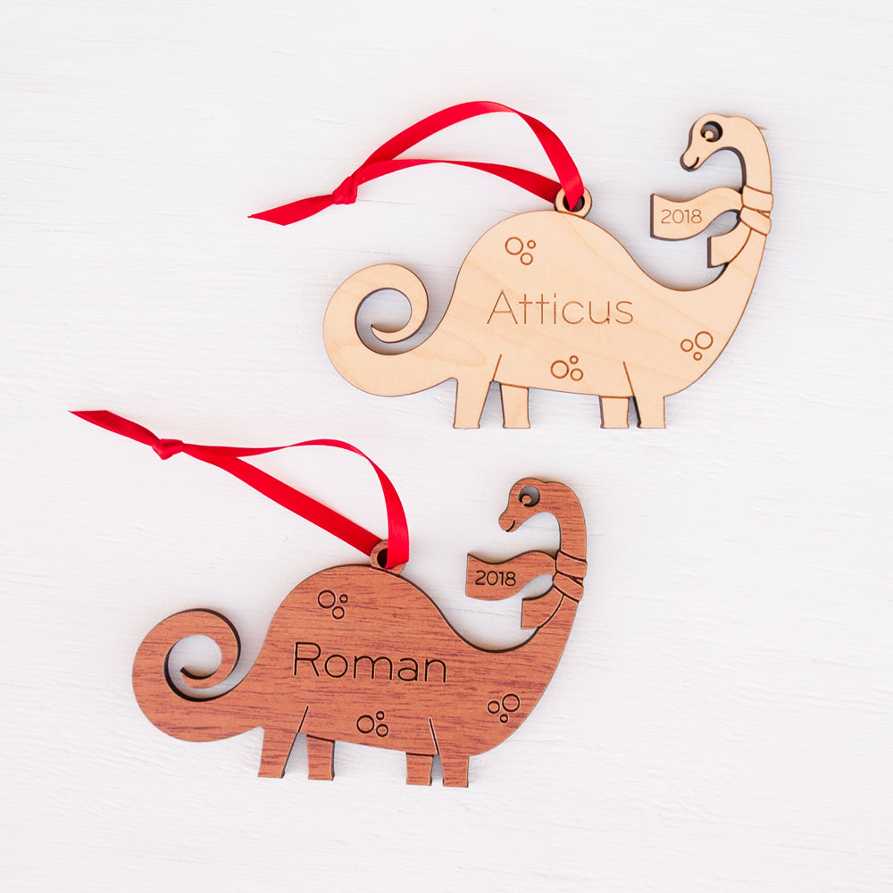 dinosaur Christmas ornament personalized brontosaurus