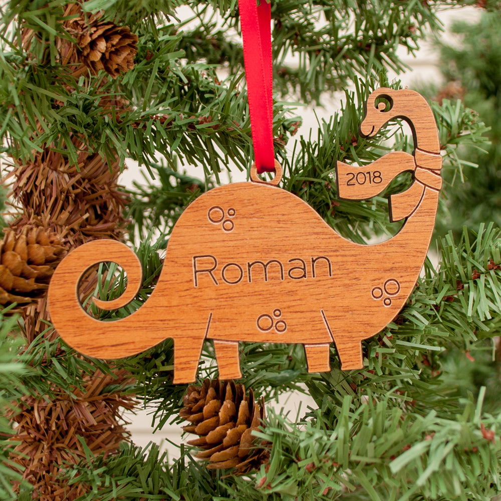 dinosaur Christmas ornament personalized brontosaurus