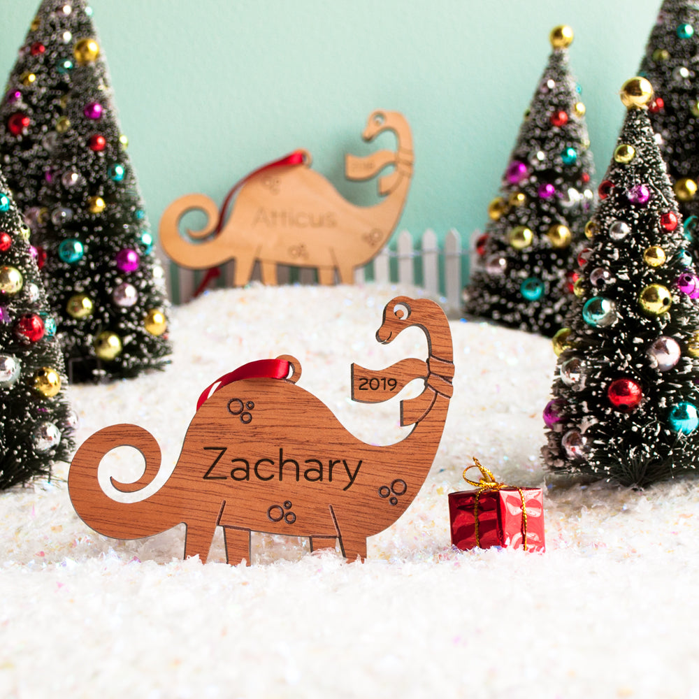 dinosaur Christmas ornament personalized brontosaurus