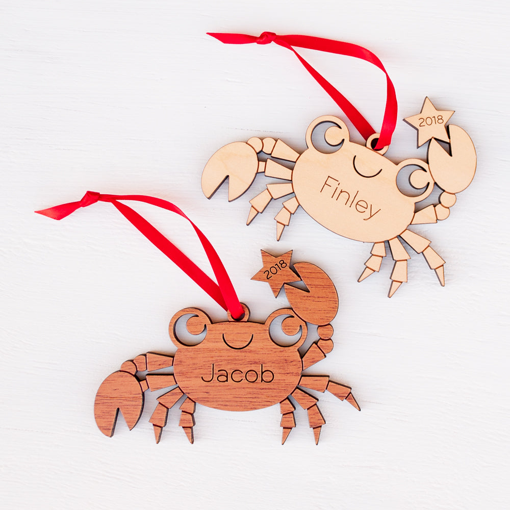 beach crab christmas ornament personalized