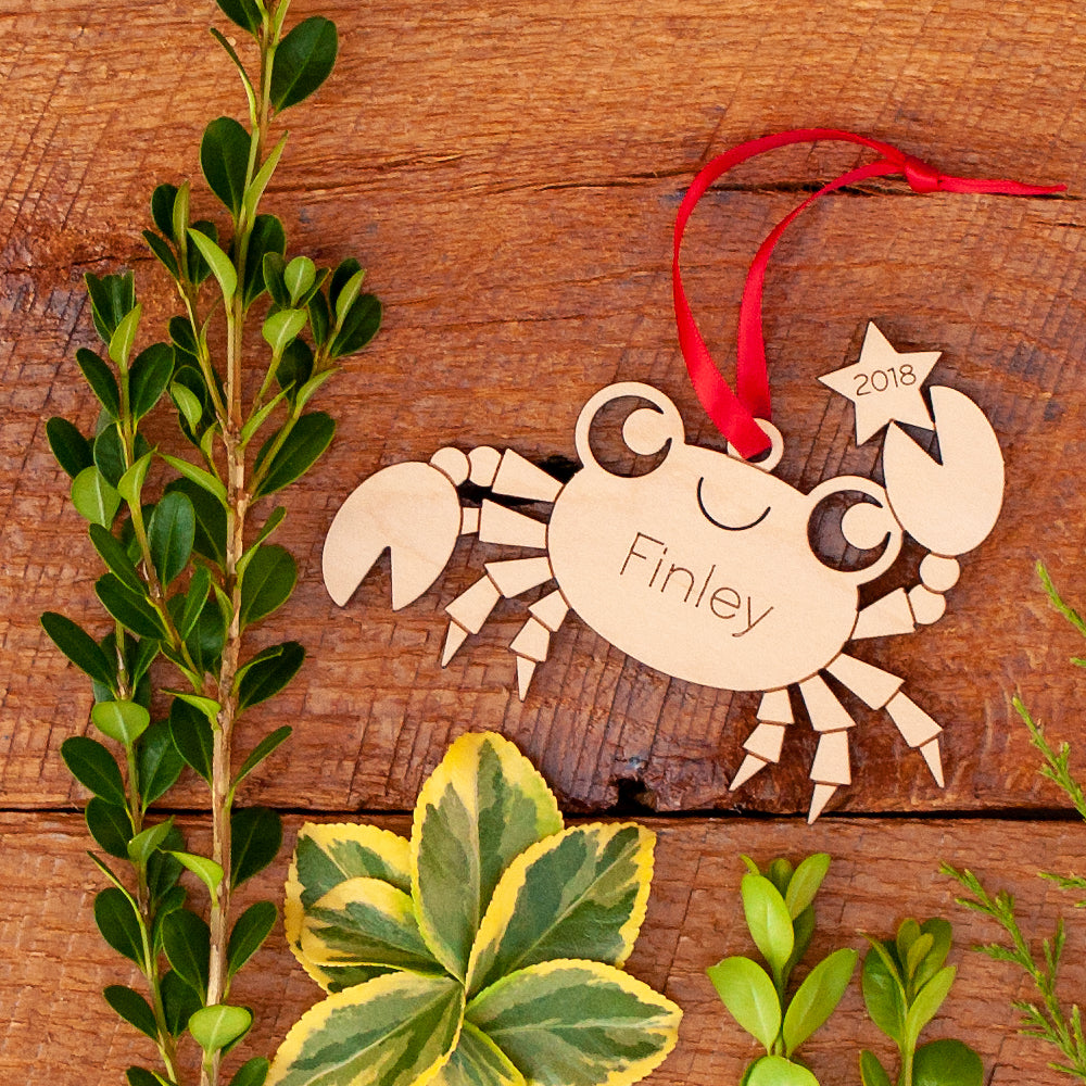 crab christmas ornament personalized