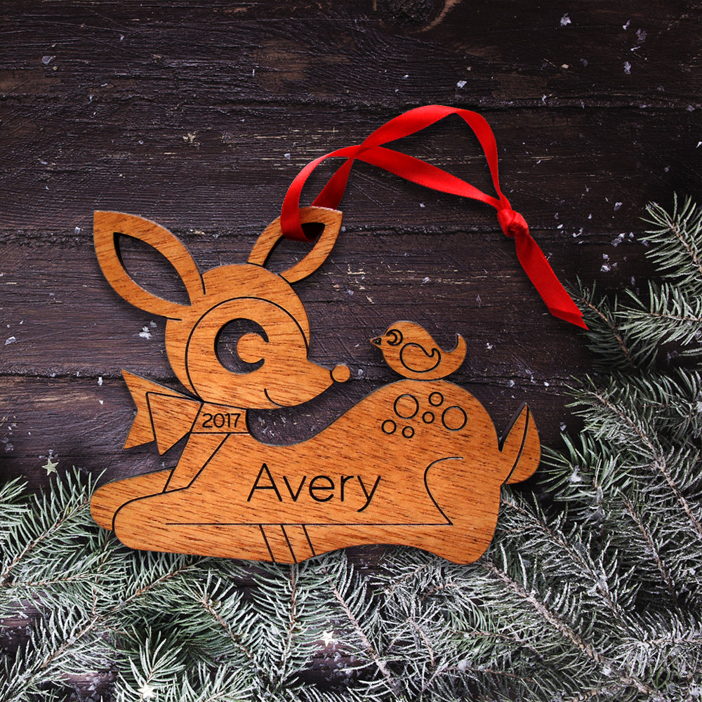 deer christmas ornament personalized