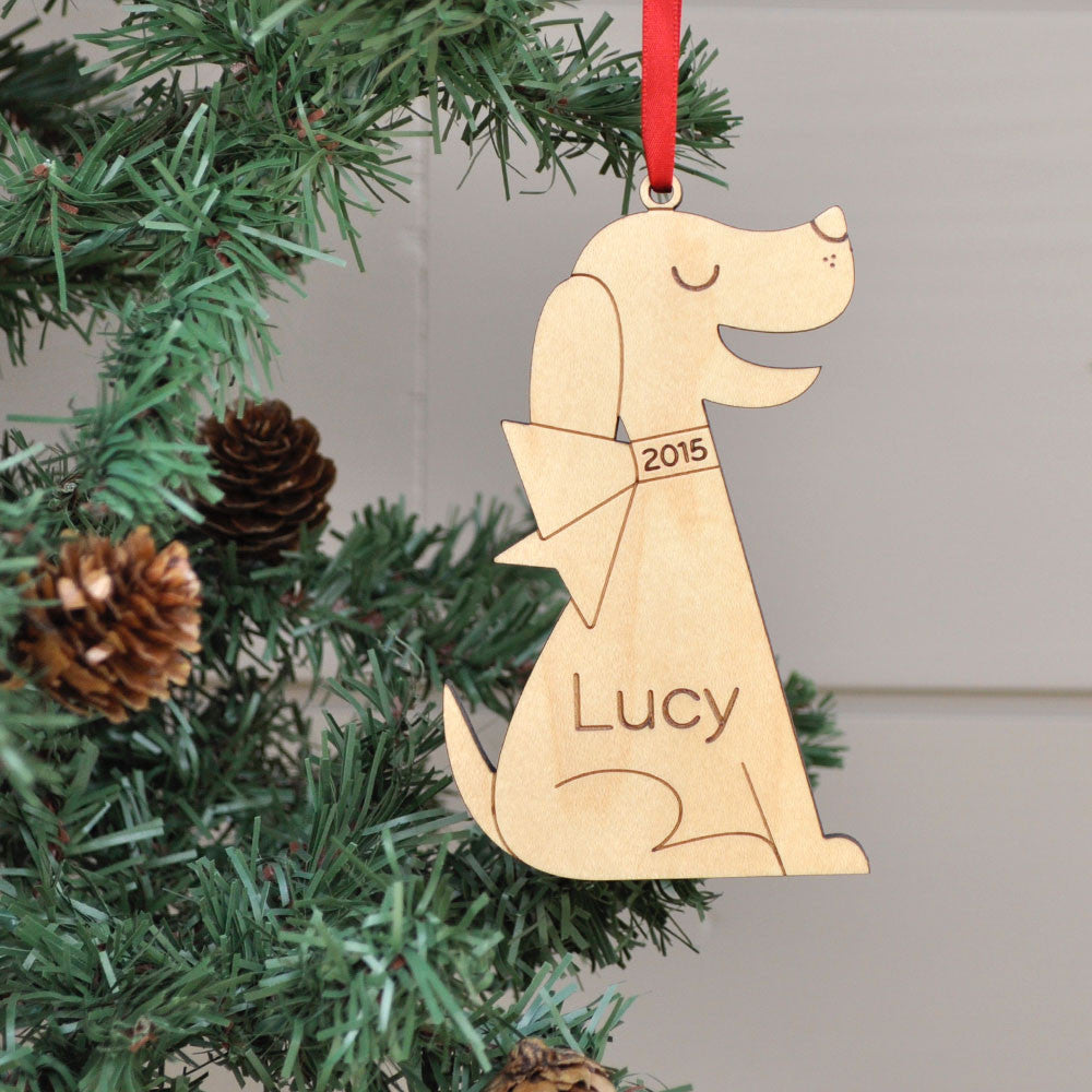 Labrador retriever puppy dog christmas ornament personalized