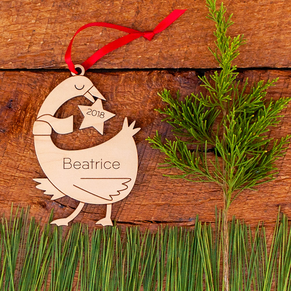 duck goose christmas ornament personalized