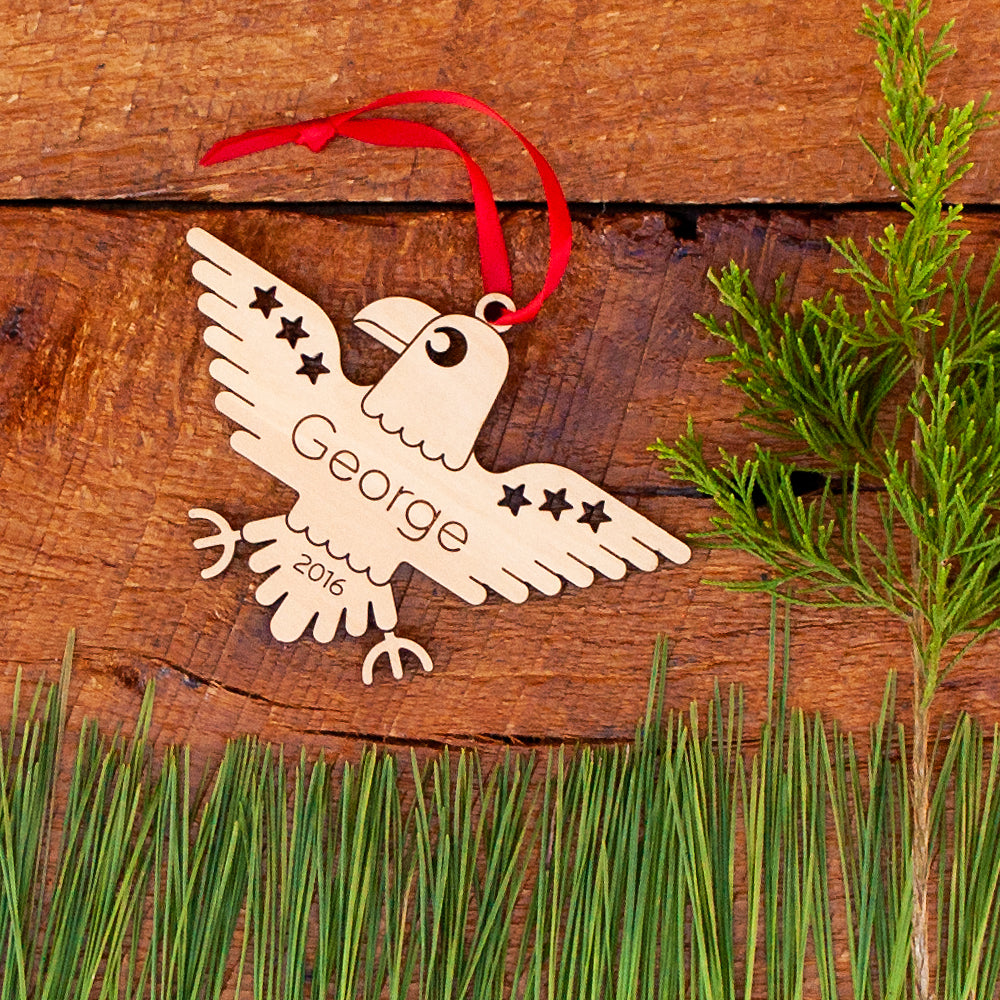 American eagle christmas ornament personalized