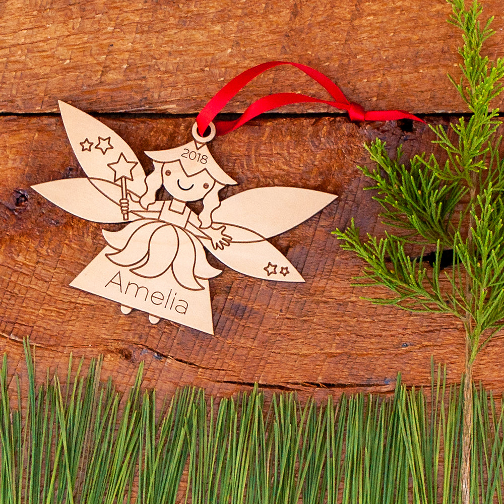 fairy christmas ornament personalized