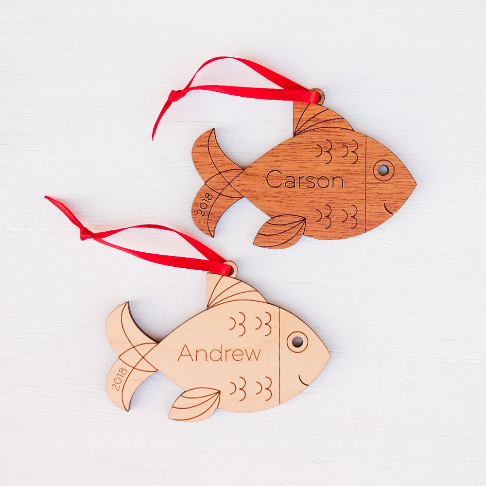 fish christmas ornament personalized