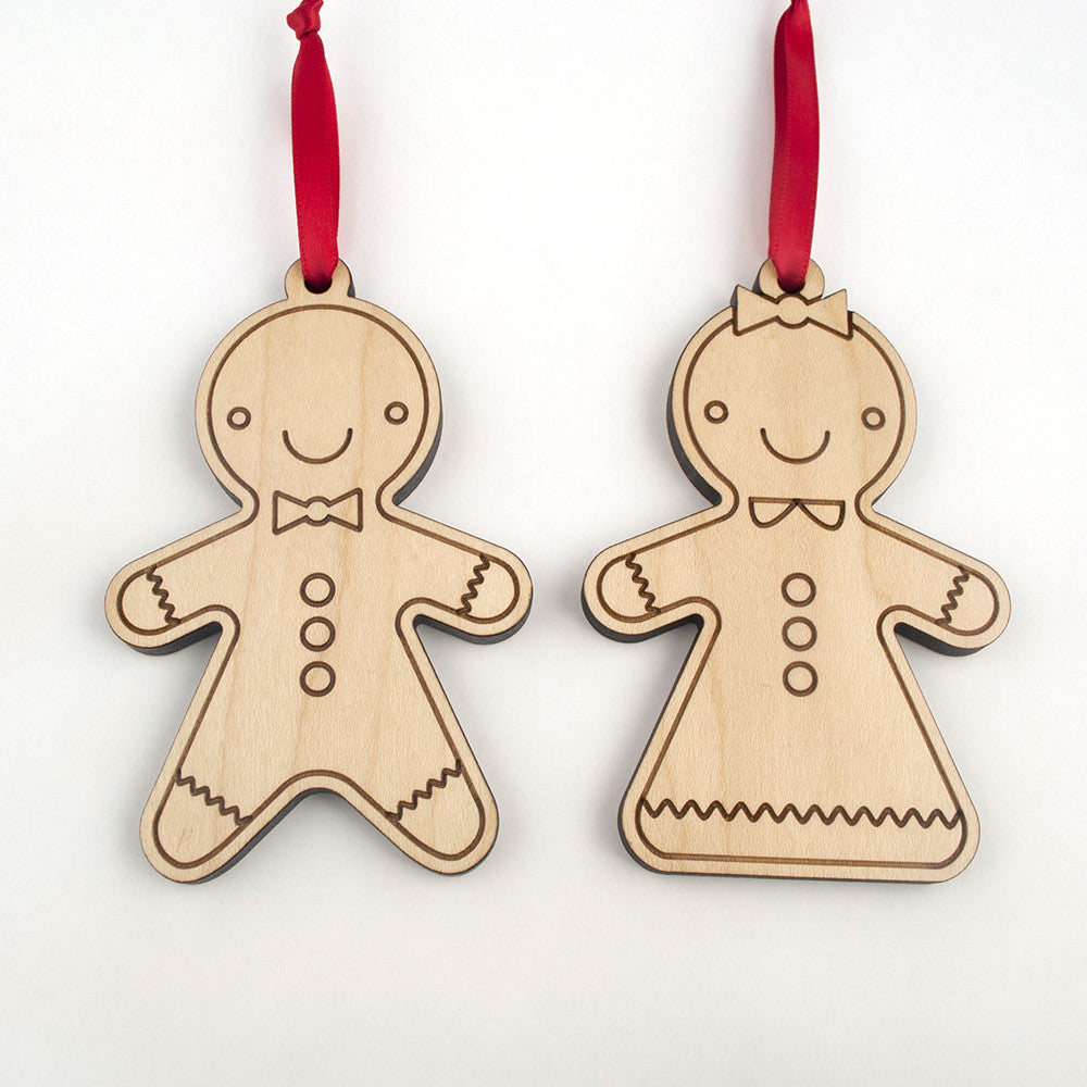 wooden gingerbread cookie christmas ornaments
